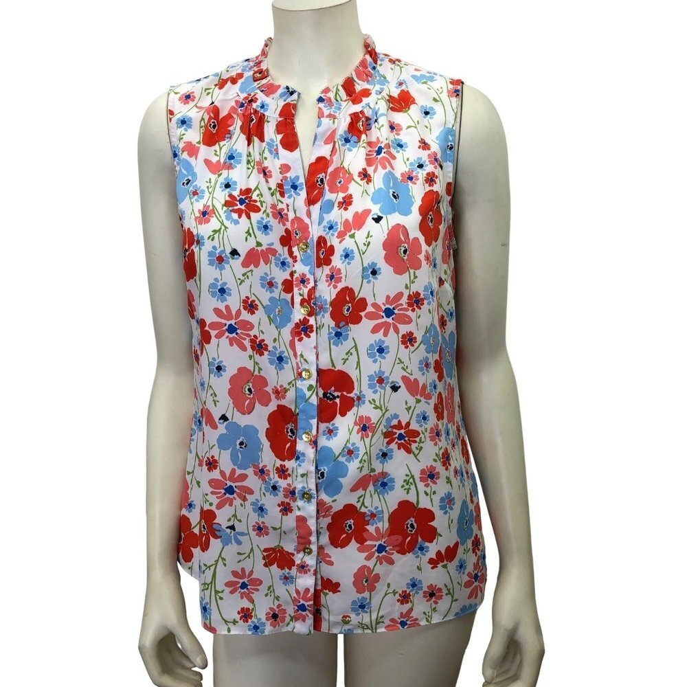 JONES NEW YORK COLLECTION FLORAL PRINT BLOUSE SIZE 8